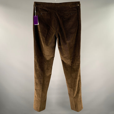 RALPH LAUREN Size 36 Brown Corduroy Cotton Straight Leg Pants