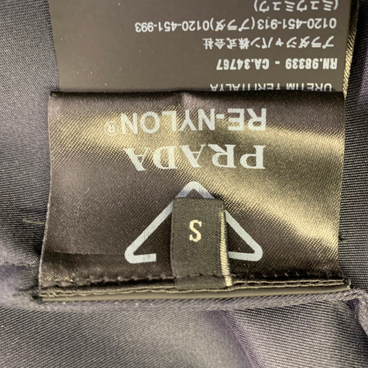 PRADA RE-NYLON Size S Navy Polyamide One Pocket Snaps Jacket