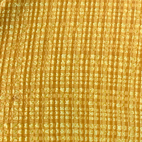 NANUSHKA Size L Yellow Brown Polyester Blend Plaid Short Sleeve Shirt