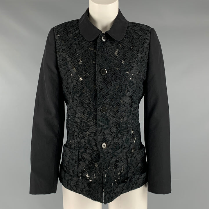 COMME des GARCONS Size S Black Wool Lace Jacket