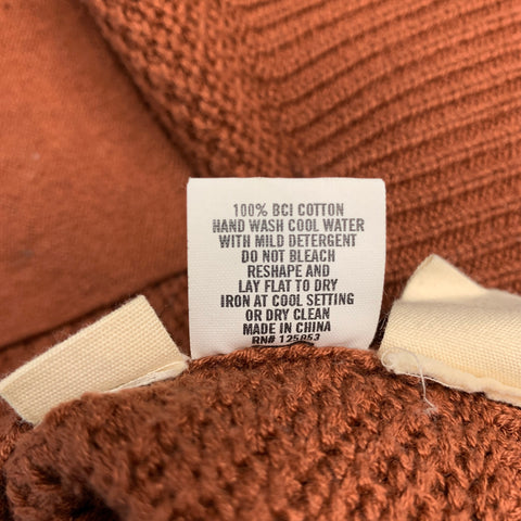 TAYLOR STITCH Size M Orange Rust Knit Cotton Shawl Collar Cardigan