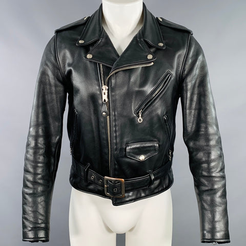 PERFECTO Size 38 Black Leather Motorcycle Jacket