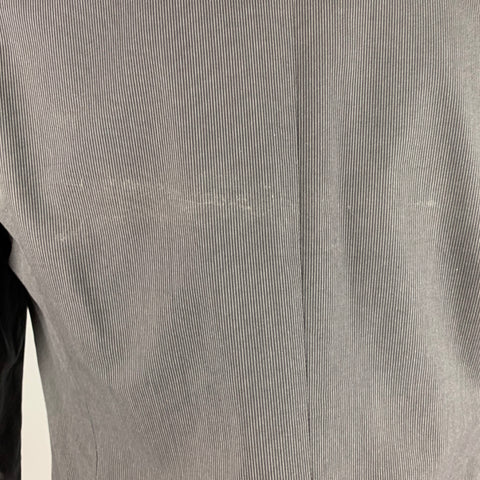DRIES VAN NOTEN Size 40 Black Grey Stripe Cotton Sport Coat