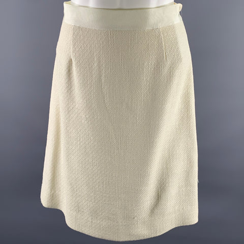 KATE SPADE Size 0 Cream Cotton Viscose Pencil Skirt