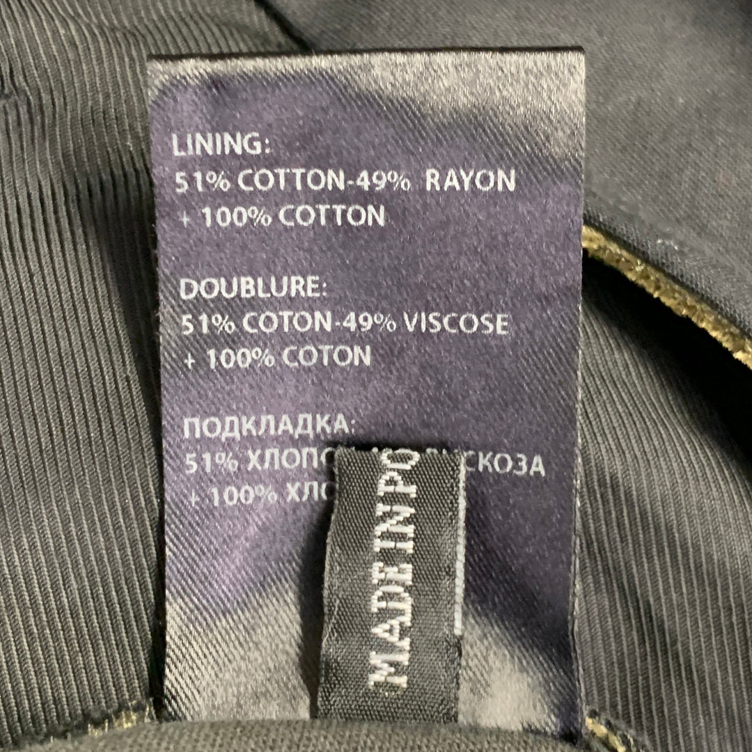 HAIDER ACKERMANN Size 32 Olive Black Velvet Acetate Blend Casual Pants