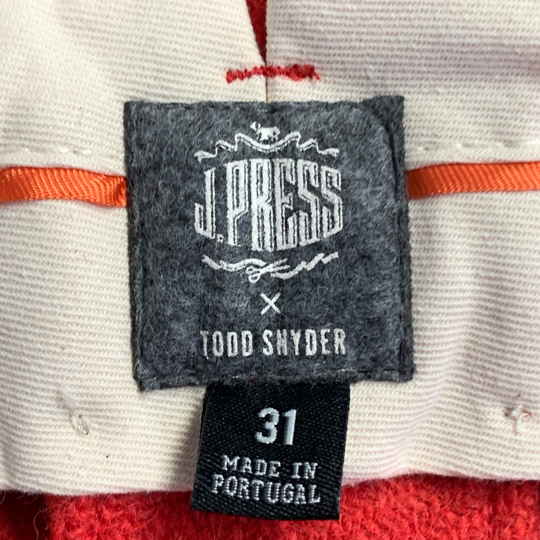 TODD SNYDER Size 40 Regular Orange Wool Tweed Single Breasted Notch Lapel Suit