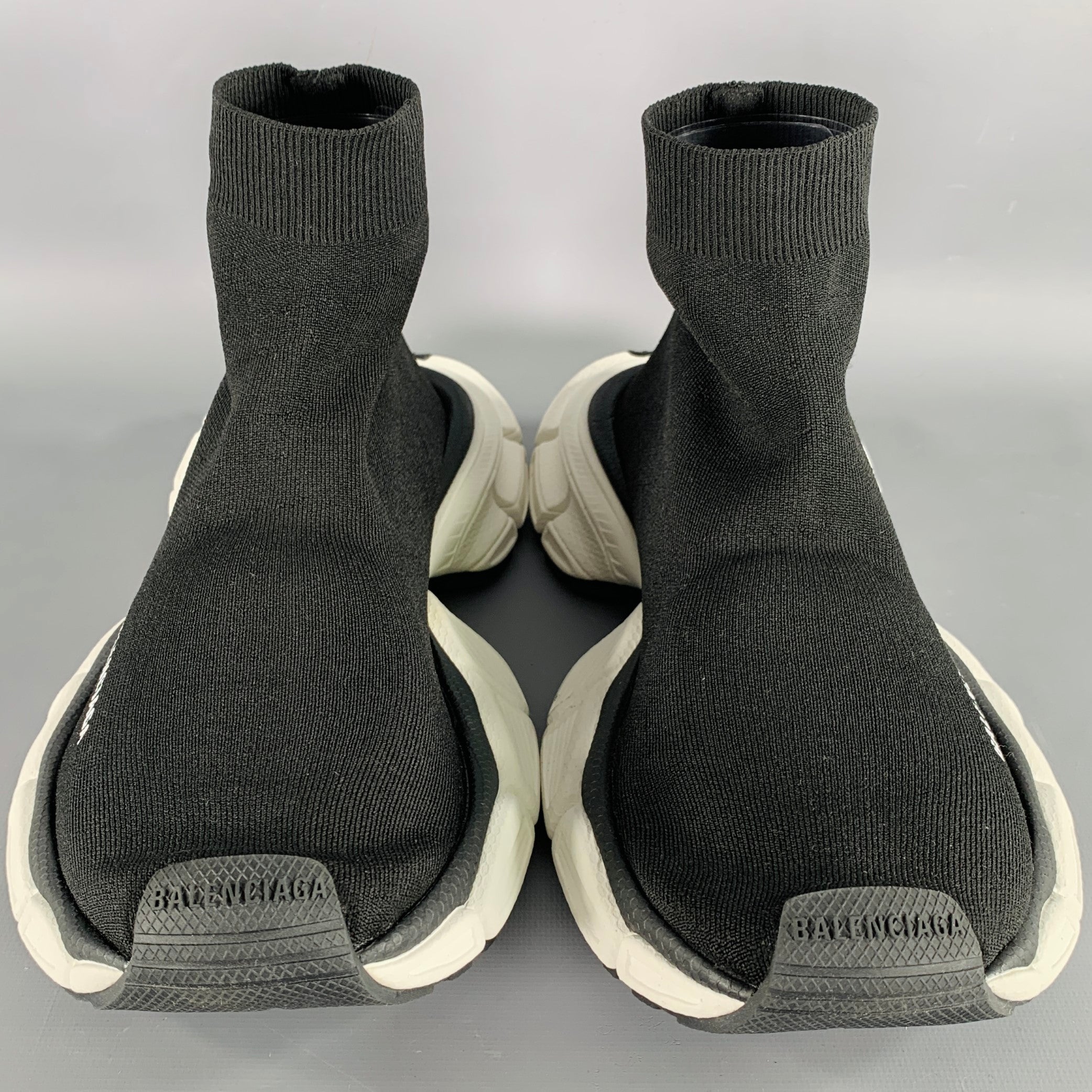 【関税&送料込】Balenciaga Stretch Nylon Balenciaga X Under BALENCIAGA Size 8 Speed Stretch Knit Black White Logo Nylon