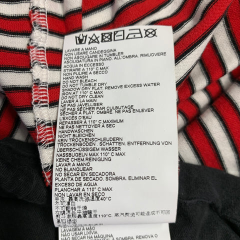 MARNI Size 44 Red White Black Stripe Cotton Drawstring T-shirt