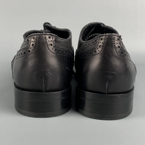 PAUL SMITH Size 9 Black Perforated Leather Wingtip Lace Up Shoes