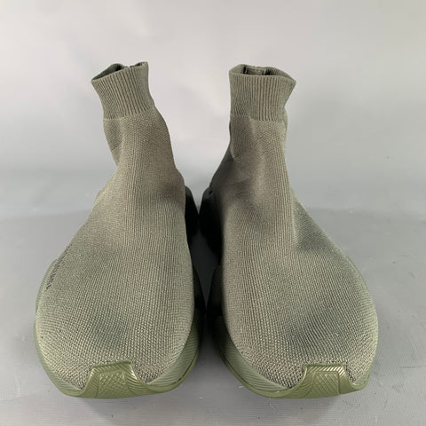 BALENCIAGA Size 8 Olive Speed Sneaker Pull On