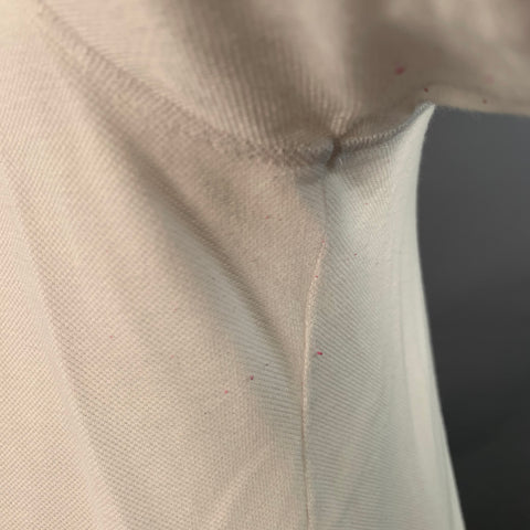 ERMENEGILDO ZEGNA Size XXXL White Brown Logo Cotton Pique Crew Neck T-shirt