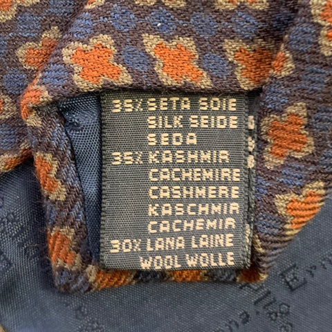 ERMENEGILDO ZEGNA Navy Rust Silk Tie
