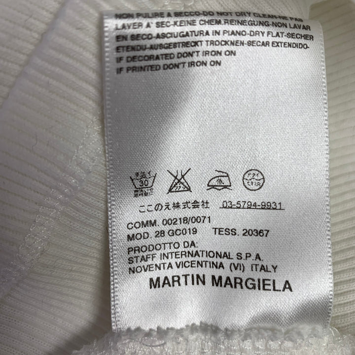 MARTIN MARGIELA Size M White Ribbed Cotton Henley Long Sleeve T-shirt