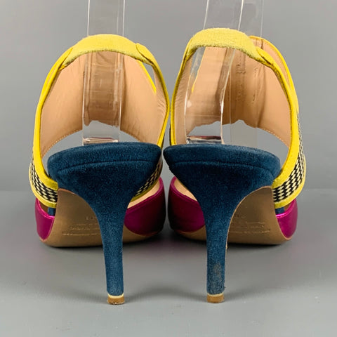 NICHOLAS KIRKWOOD Size 8 Pink Multi Color Leather Mixed Patterns Pumps