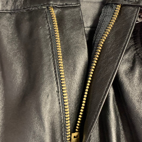 THE ATTICO Size S Black Lambskin Leather High Waisted Breeches Casual Pants