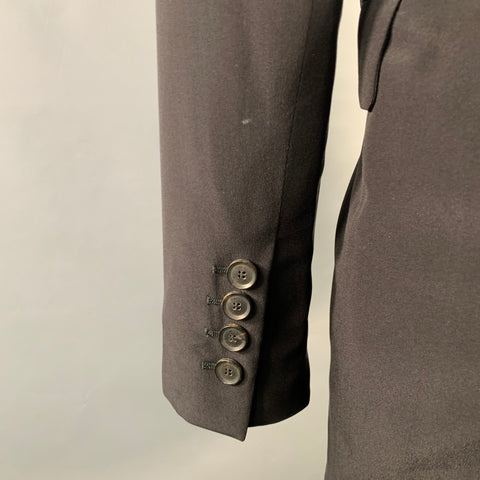 GUCCI Size 4 Black Silk Shawl Collar Jacket Blazer