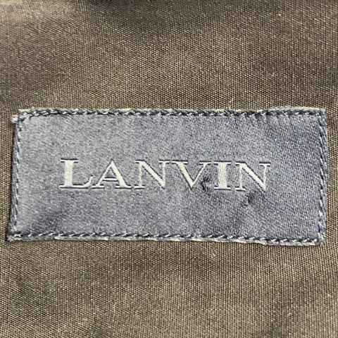 LANVIN Size M Black Cotton Double Layered Collar Button Up Long Sleeve Shirt