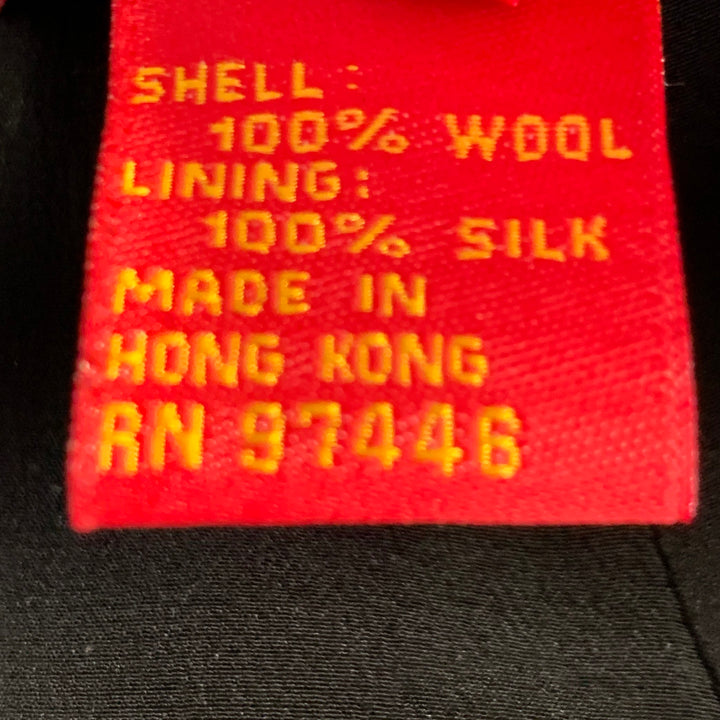 SHANGHAI TANG Size 40 Black Wool Mandarin Collar Suit