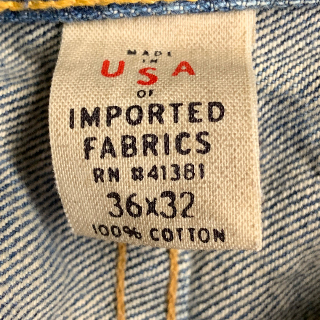 RRL by RALPH LAUREN Size 36 Blue Washed Cotton Selvedge Denim Twill Straight Jeans