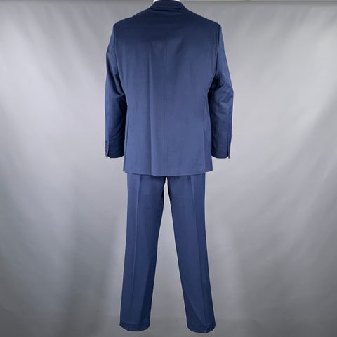 Costume MICHAEL STRAHAN en mélange de laine bleu, taille 44, simple boutonnage