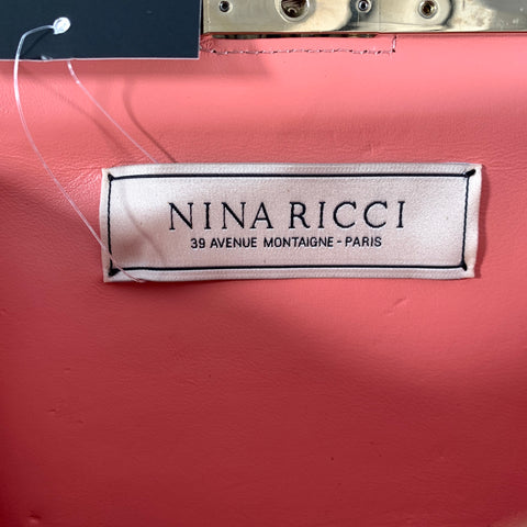 NINA RICCI Tan Black Snakeskin Clutch Handbag
