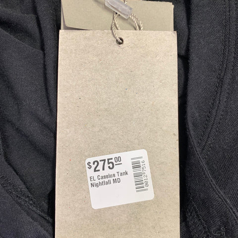 ECKHAUS LATTA Size M Cassius Nightfall Black Polyester Blend Buttoned Tank Top