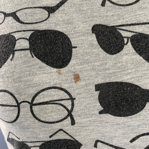 MAISON MARGIELA Size S Grey Black Sunglasses Cotton Scoop Neck T Shirt