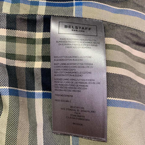 BELSTAFF Size 44 -Trialmaster- Olive Waxed Cotton Belted Jacket