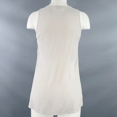 BRUNELLO CUCINELLI Size M Grey Silk V-Neck Casual Top