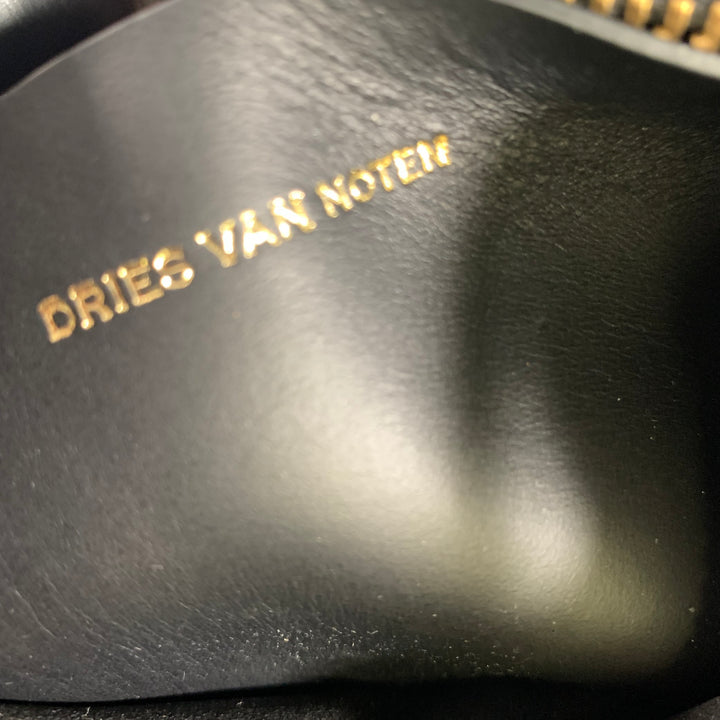 DRIES VAN NOTEN Black Feather Clutch Handbag