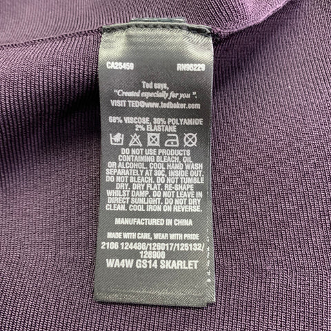 TED BAKER Size S Purple Viscose Blend Circle Knee Length Skirt