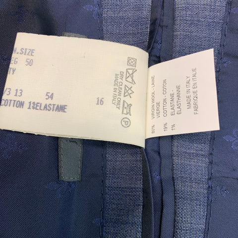 JOHN VARVATOS Size 40 Blue Grey Virgin Wool Blend Sport Coat