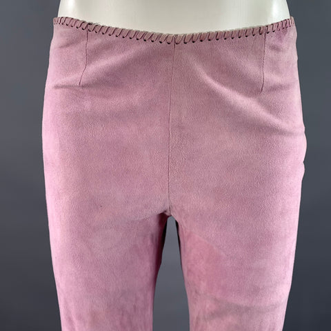CELINE Size 4 Purple Lavender Leather Suede Pants