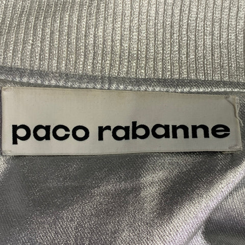 PACO RABANNE Size 38 Silver Shimmer Viscose Bomber Jacket