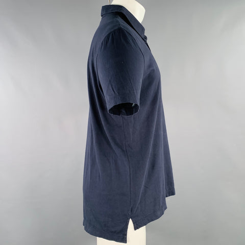JAMES PERSE Size M Navy Cotton Polo