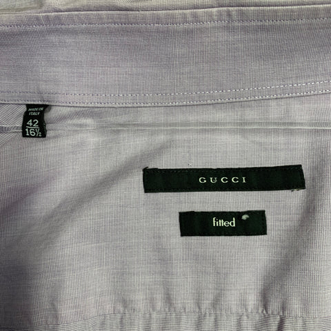 GUCCI Size L Purple Cotton Button Up Long Sleeve Shirt