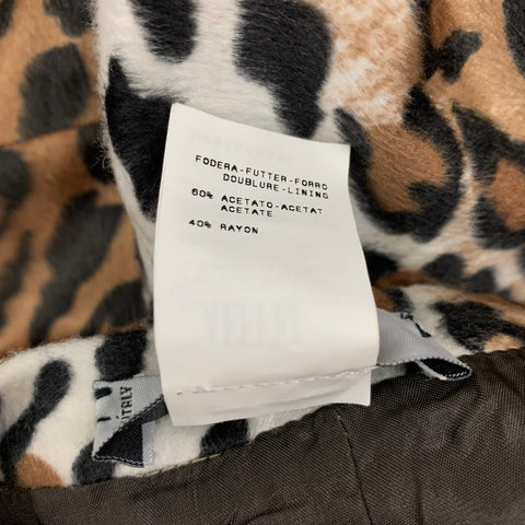 MOSCHINO Size 10 Beige Brown Faux Fur Animal Print Pencil Knee Length Skirt