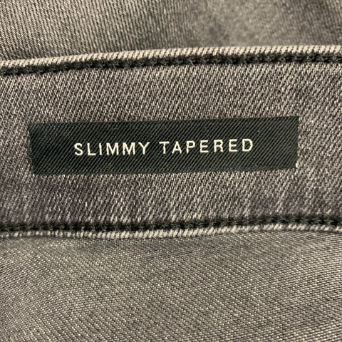 7 FOR ALL MANKIND Size 30 Grey Cotton Blend Tapered Slim Five Pockets Jeans