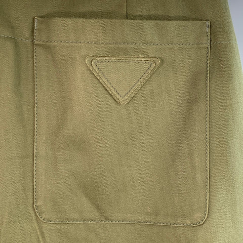 PRADA Size 36 Green Olive Cotton Tapered Elastic Cuffs Zip Fly Casual Pants