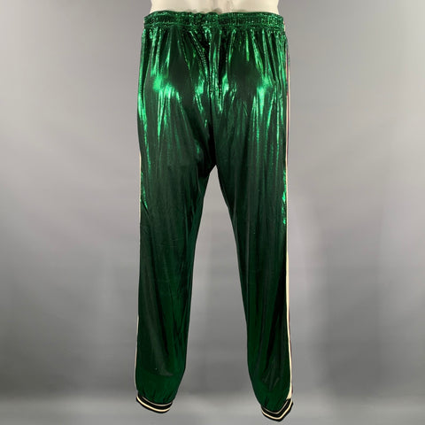 GUCCI Size XXL Green Side Stripe Acetate Blend Cruise Tracksuit