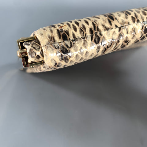 NINA RICCI Tan Black Snakeskin Clutch Handbag