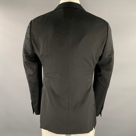 ARMANI COLLEZIONI Size 40 Black Wool Notch Lapel Sport Coat