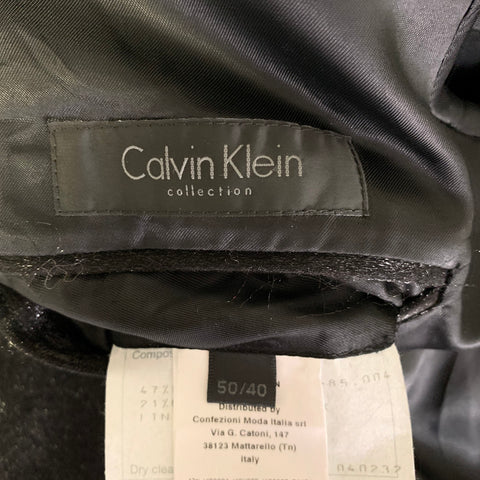 CALVIN KLEIN Size 40 Black Shimmer Viscose Blend Notch Lapel Sport Coat
