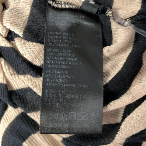 HAIDER ACKERMANN Size M Black Tan Stripe Cotton Cashmere Raglan Pullover