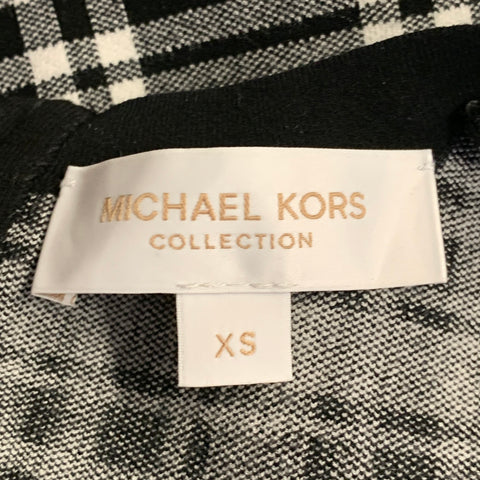 MICHAEL KORS COLLECTION Size XS Black White Viscose Blend Plaid Mermaid Dress