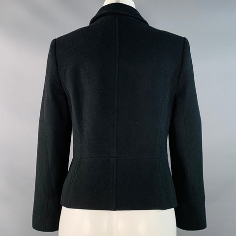 LOUBEN Size 4 Black Wool Blend Zip Up Jacket