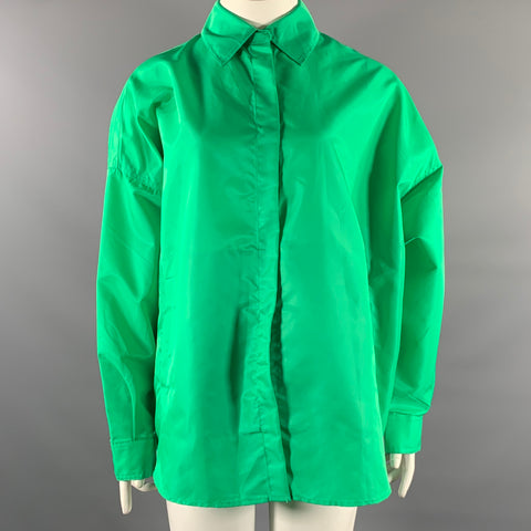 THE FRANKIE SHOP Size XS/S Green Polyester Shirt Jacket Shirt
