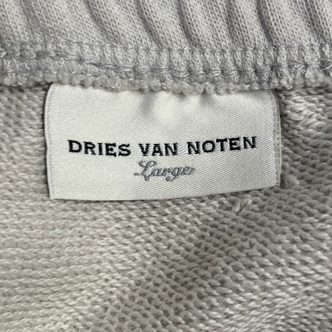 DRIES VAN NOTEN Size L Grey Cotton Drawstring Gym Shorts