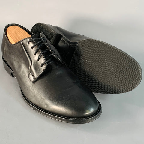 PAUL SMITH Size 10 Black Leather Derby Lace-Up Flexible Travel Shoes