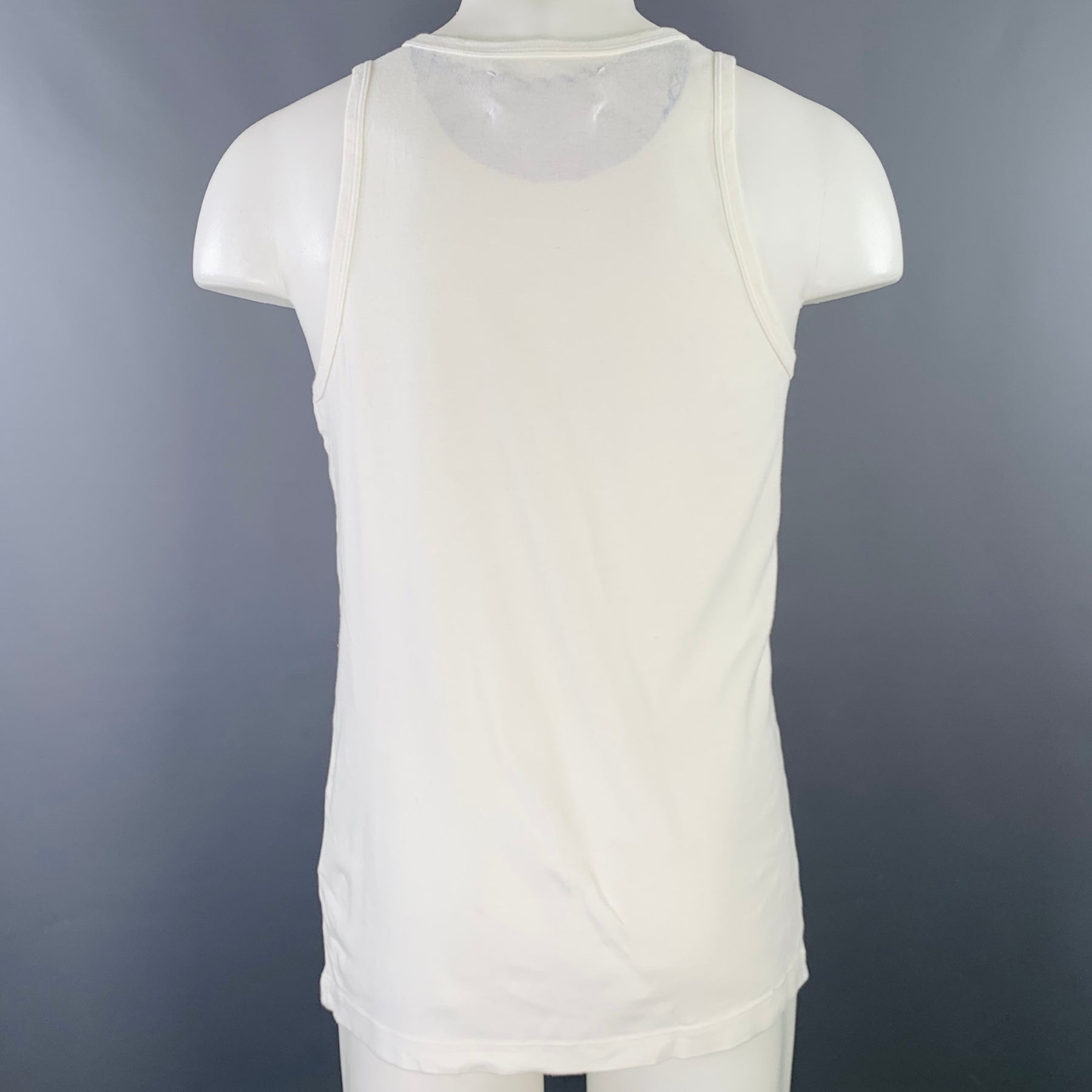 MARTIN MARGIELA Size M White Purple Print Cotton Tank Top – Sui